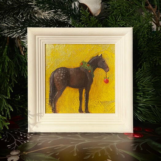 Картина маслом в раме "Лошадка 4. Радость."