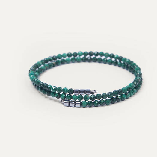 Браслет Ирис Малахит Rh+ 19 см (BRA1100)