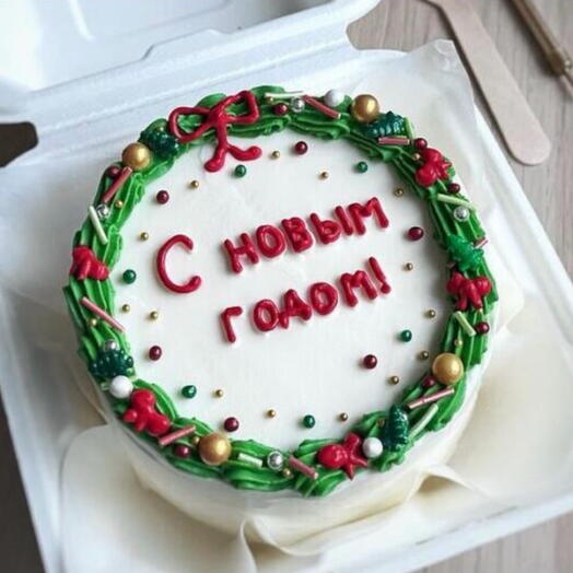 Красивый новогодний торт