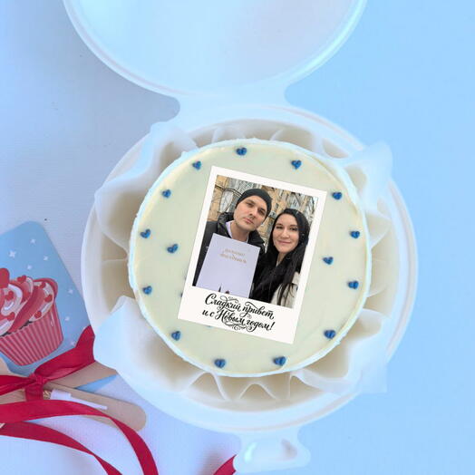 🎂 Новогодний бенто-торт с фотокарточкой (Polaroid)