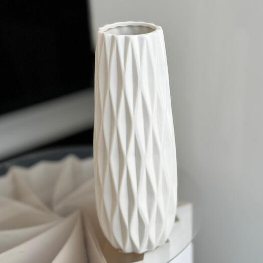 Ваза «Ромбик» белая - керамика