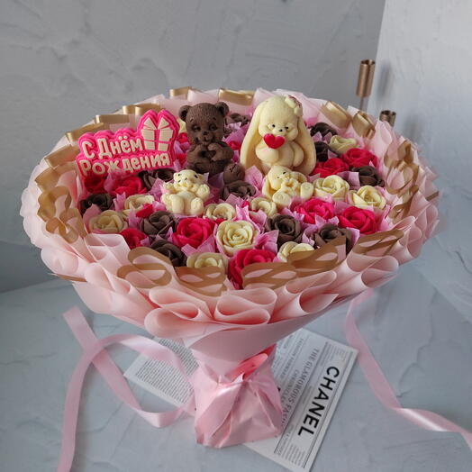 Букет на день рождения. Подарок маме, тете, сестре, коллеге, дочери, жене, подруге, начальнице