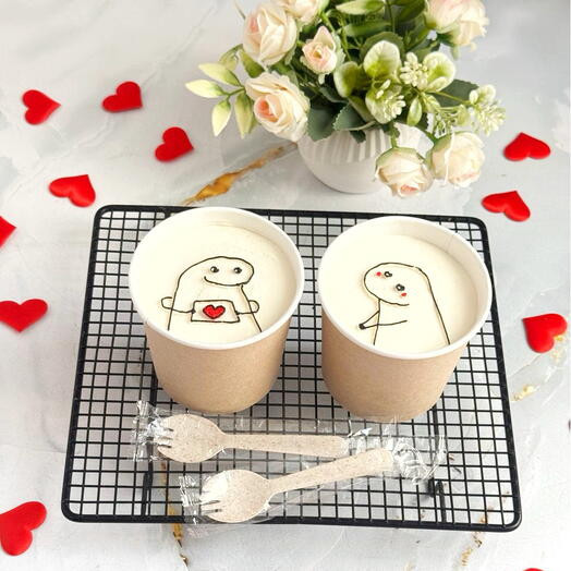 Торт в стаканчике, cake to go, бенто торт, в подарок на день влюблённых, на 14 февраля девушке, парню