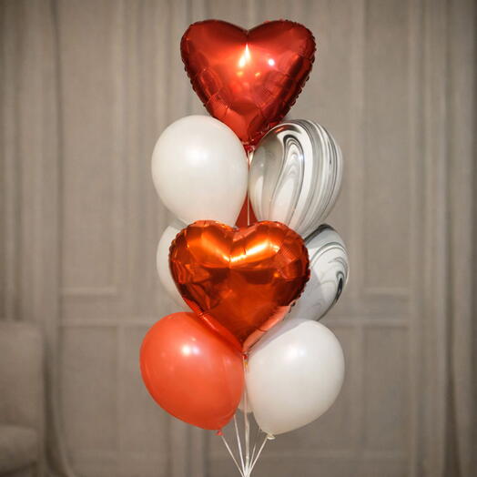 Букет сердцами и агатами