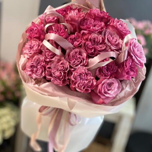 Товар дня😍Огонь Букет из 25 пионовидных роз Кантри Блю😍
