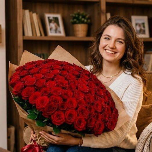 Премиальный букет из 101 розы