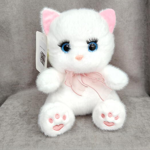 Игрушка мягкая Кошка белая 24см