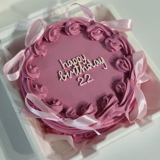 Бенто торт с бантиками «happy birthday» с цифрой