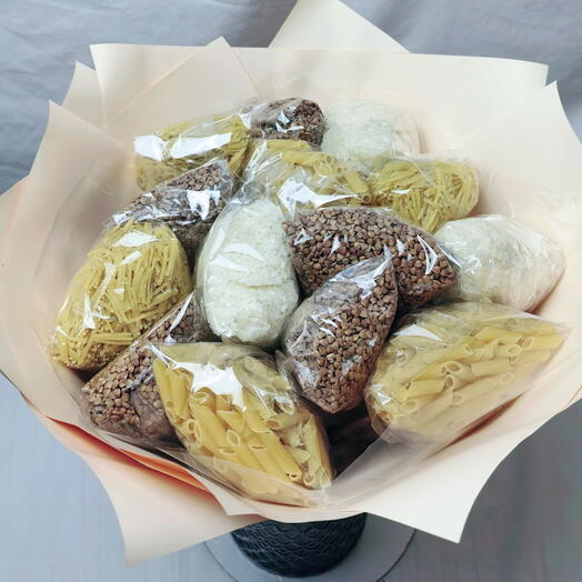 Букет из макарон и круп