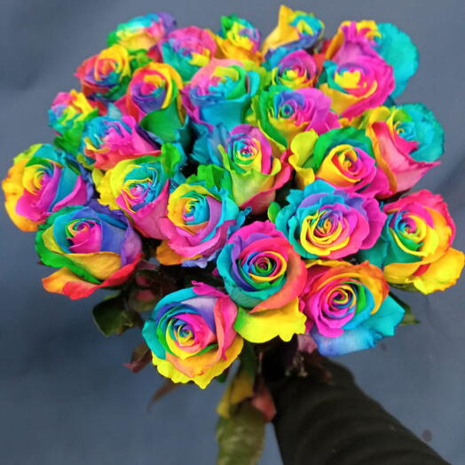Радужные Розы 25 штук