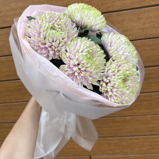 Монобукет из одноголовой хризантемы 🌸🌿