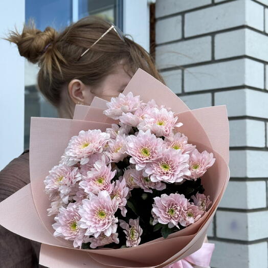 Моно букет из кустовой хризантемы Пастелла🌸