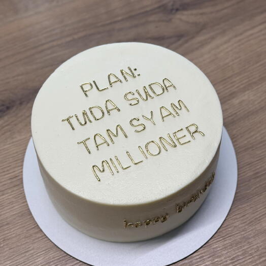 Торт 1,2 кг «PLAN: TUDA SUDA TAM SYAM MILLIONER»