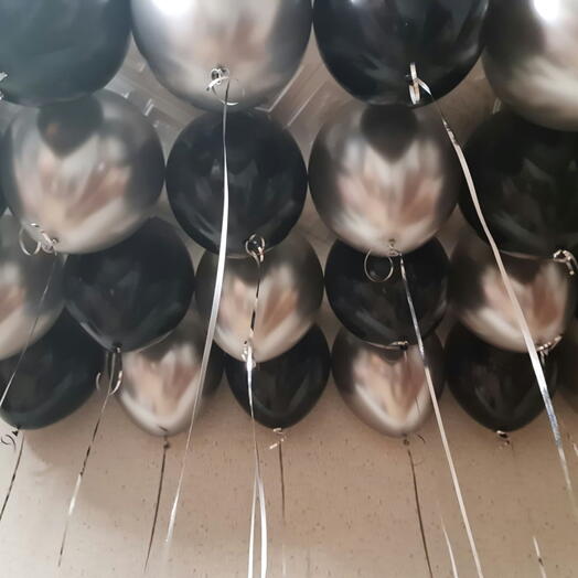 Bolas de techo cromo plata y negro mate 25 piezas