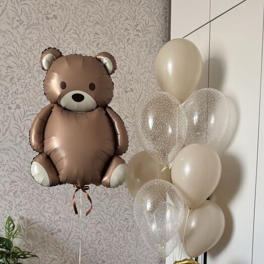Шары на выписку Мишка