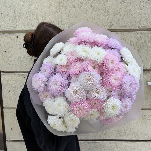 Дофаминовый букет из кустовых хризантем (15 веток) от XOFLOWERS