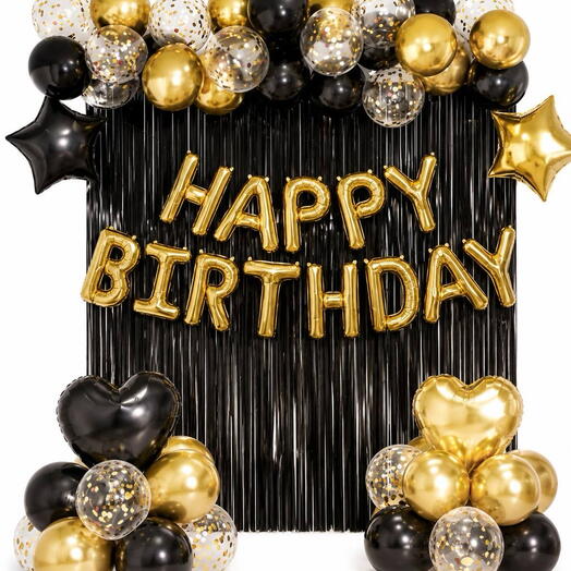 Фотозона ,, Black Gold Birthday