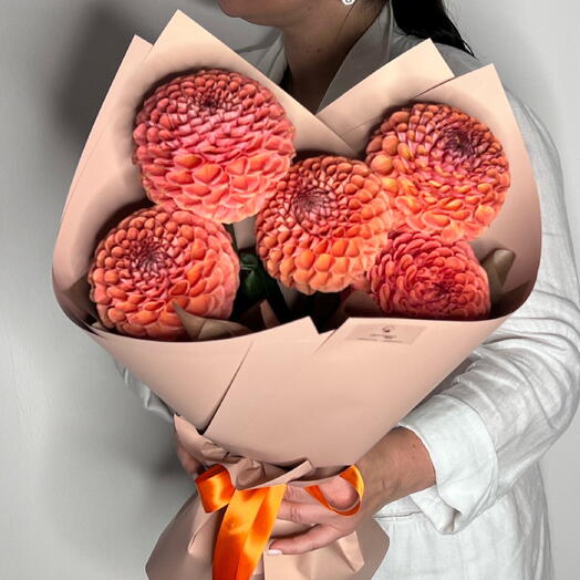 Моно букет из георгинов 🧡