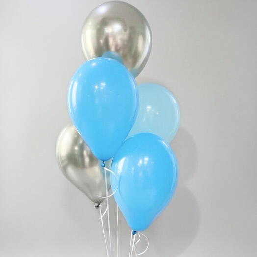 A set of pearl and blue balloons