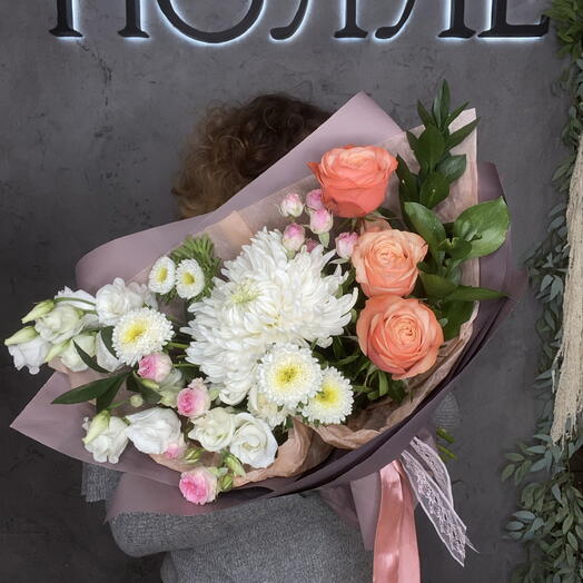Букет с пионовидной розой