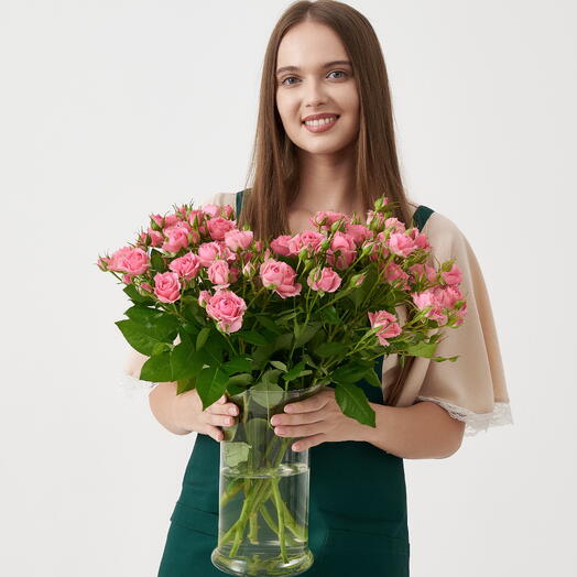Пачка кустовых роз «Мелодия» 60 см 10 шт