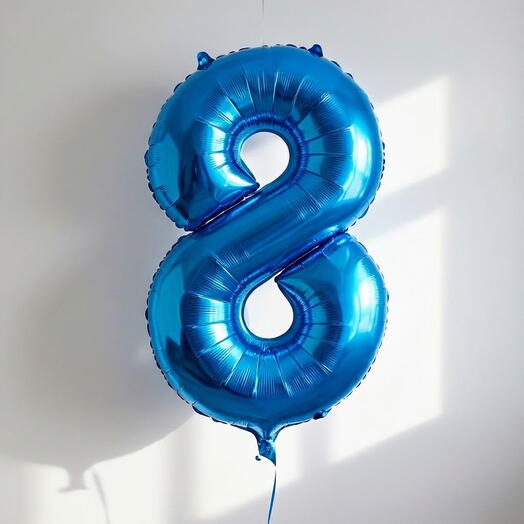 Фольгированная цифра «8» в синем цвете, 102 см