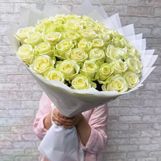 51 Роза белые розы 60см