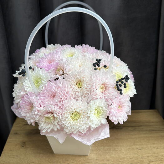 Сумочка с розовой хризантемой🌸
