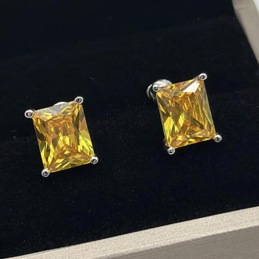Серьги цвет желтого цитрина