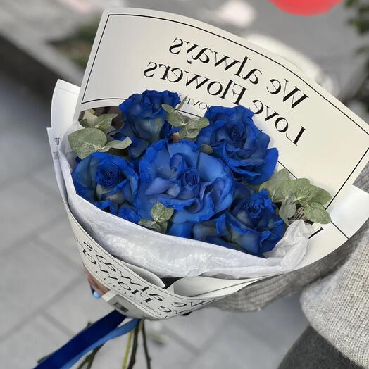 Французские синие розы 💙Французская синяя роза и эвкалипт 🍃