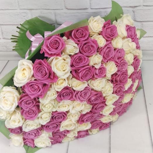 Ramo de 101 rosas blancas y Rosadas