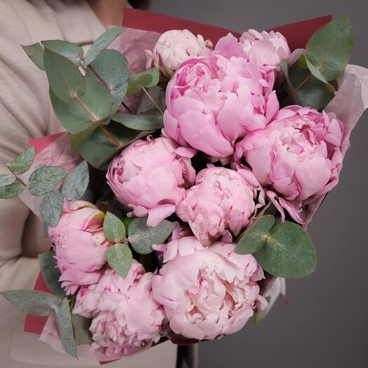 9 peonías Rosadas