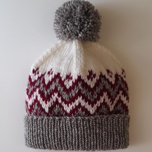 Шапка "Зигзаги" белая