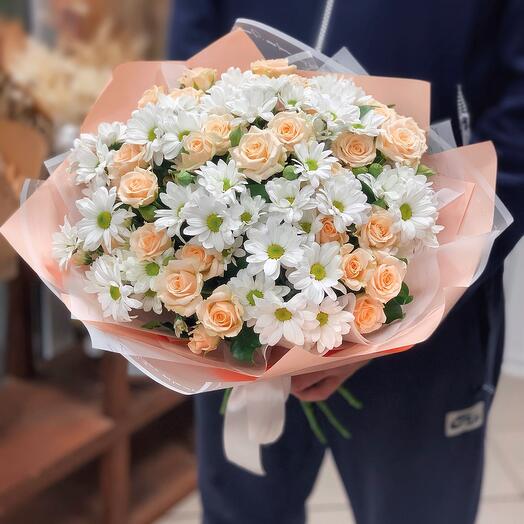 Bouquet of chrysanthemums and Tanya
