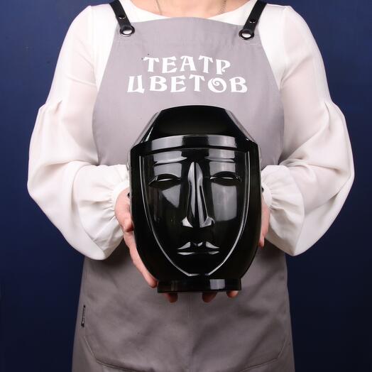 Стеклянная ваза для цветов Маска