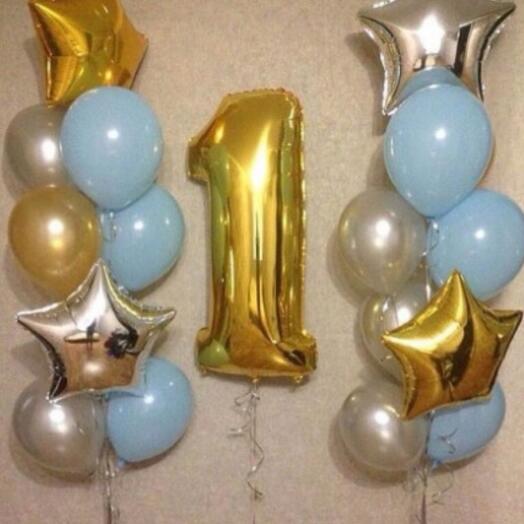 Набор гелиевых шаров 1 годик🎈