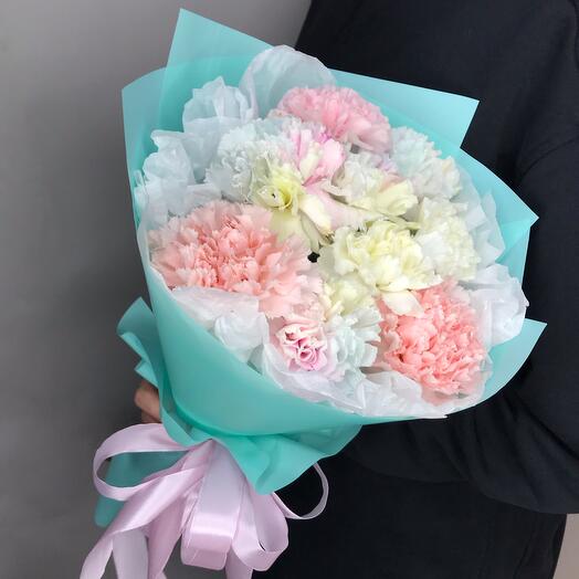 Букет из диантусов 💙🤍