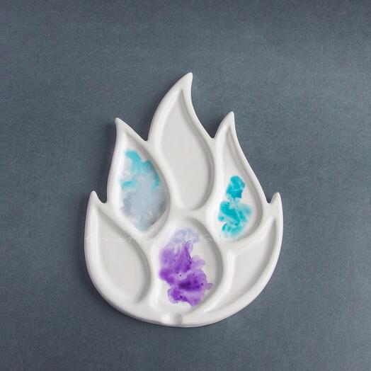 Палитра керамическая "Огнище" для смешивания красок. Ручная работа. 190х130х10 мм Канцелярия для школы