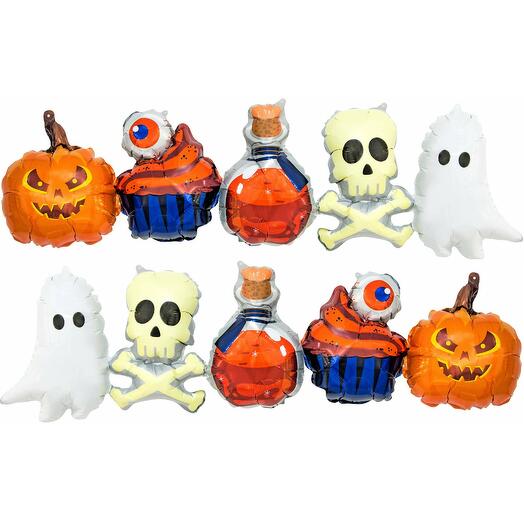 Гирлянда-шары, фольга, Хэллоуин