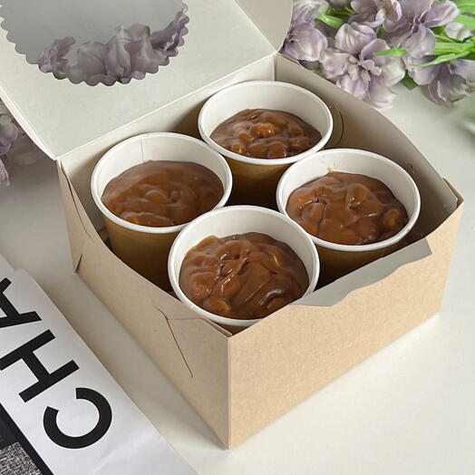 Чизкейк классический в стакане с карамелью и арахисом 4 штуки cake to go