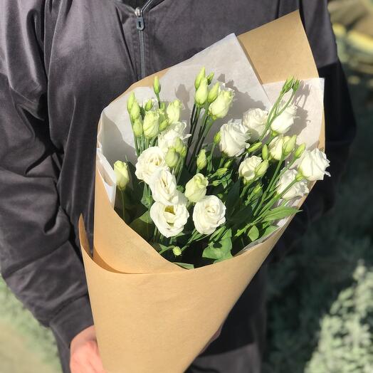Букет из белой эустомы (лизиантус), 5 веток