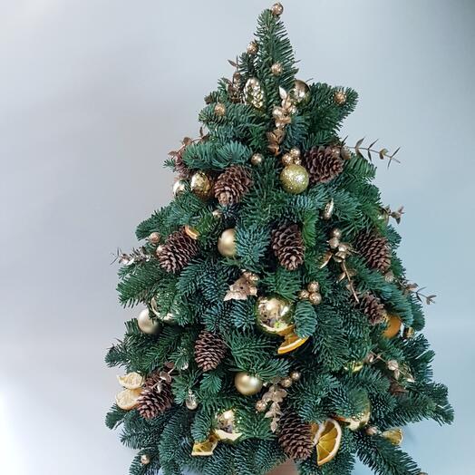 Ёлка ручной работы в золотом цвете (55см)🎄