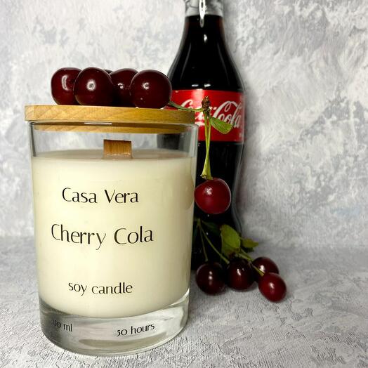 Аромасвеча «Вишня-кола» / Cherry Cola // Подарок для подруги, друга, коллеги