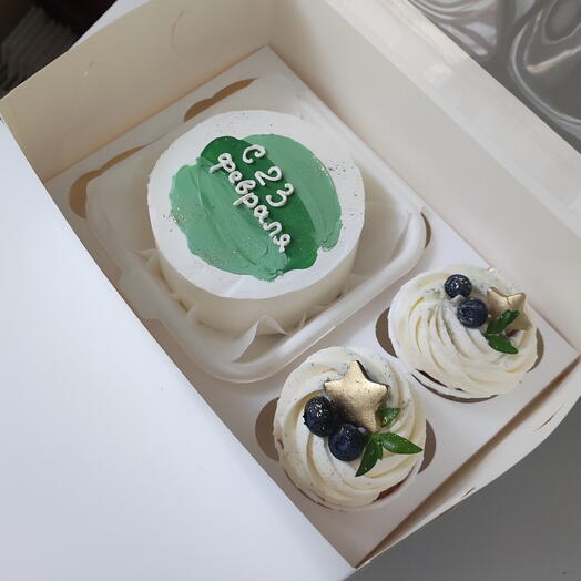 Набор бенто торт + капкейки, для мужчины, на день отца