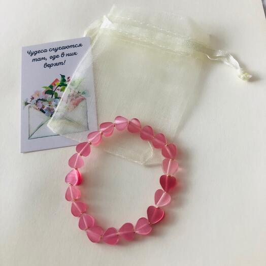 Браслет из натурального перламутра розового цвета