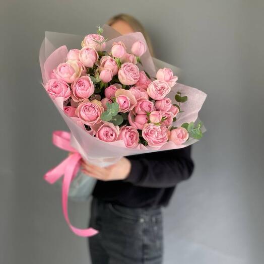 Ramo de 7 rosas de peonía de Mansfield Park Pink