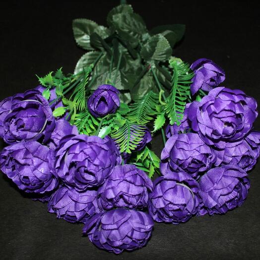 Искусственные цветы Кустовые розы фиолетовые