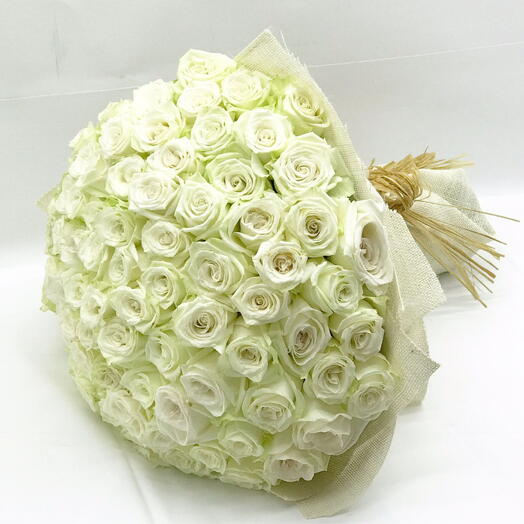 Pure Elegance: Bouquet of 51 White Roses