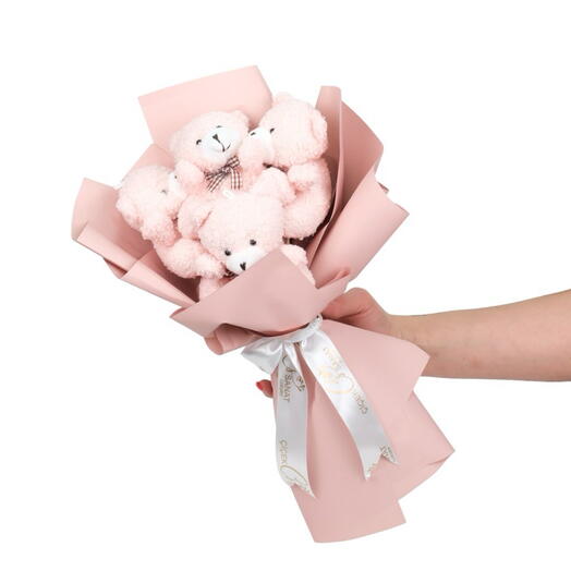 Teddy Bear Bouquet Pink