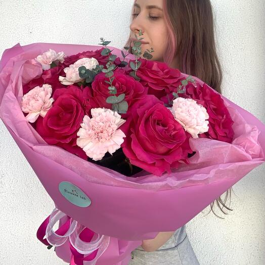 Букет «Ромео и Джульетта» 🥰 розы, диантусы